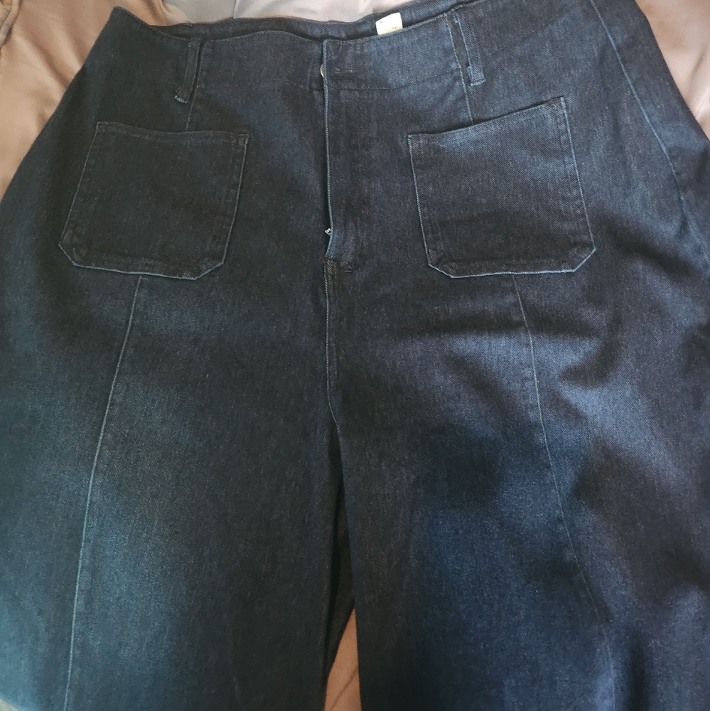 HALARA Dark Wash Wide Leg Jeans